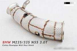 BMW 235i F44 All SS304 Catless Downpipe With Heat Shield